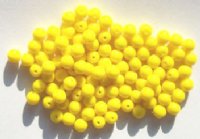 100 6mm Round Opaque Yellow Glass Beads